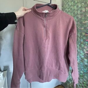 Dusty Mauve Quarter-Zip sweater